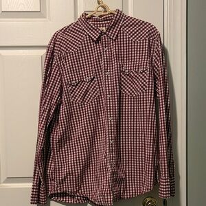 American Rag Red Checkered Dress Shirt